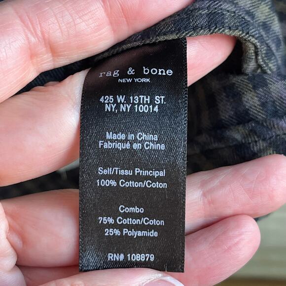 Rag & Bone Men's Brown & Black Check Print Button Down Shirt Size XXL - Picture 9 of 10